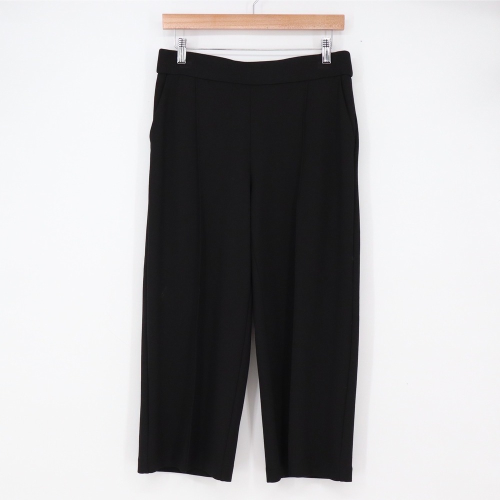 C by one Pants Women's Medium Black Wide Leg Cropped Stretch Excellent